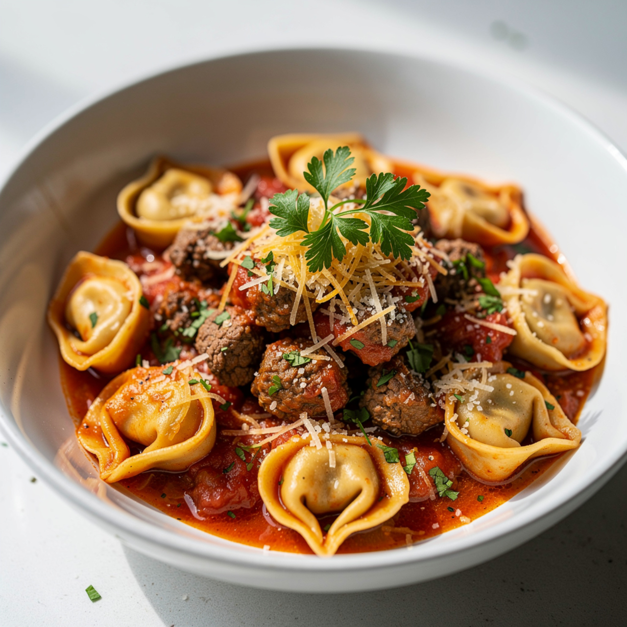 Garlic Steak Bites and Cheese Tortellini Skillet
