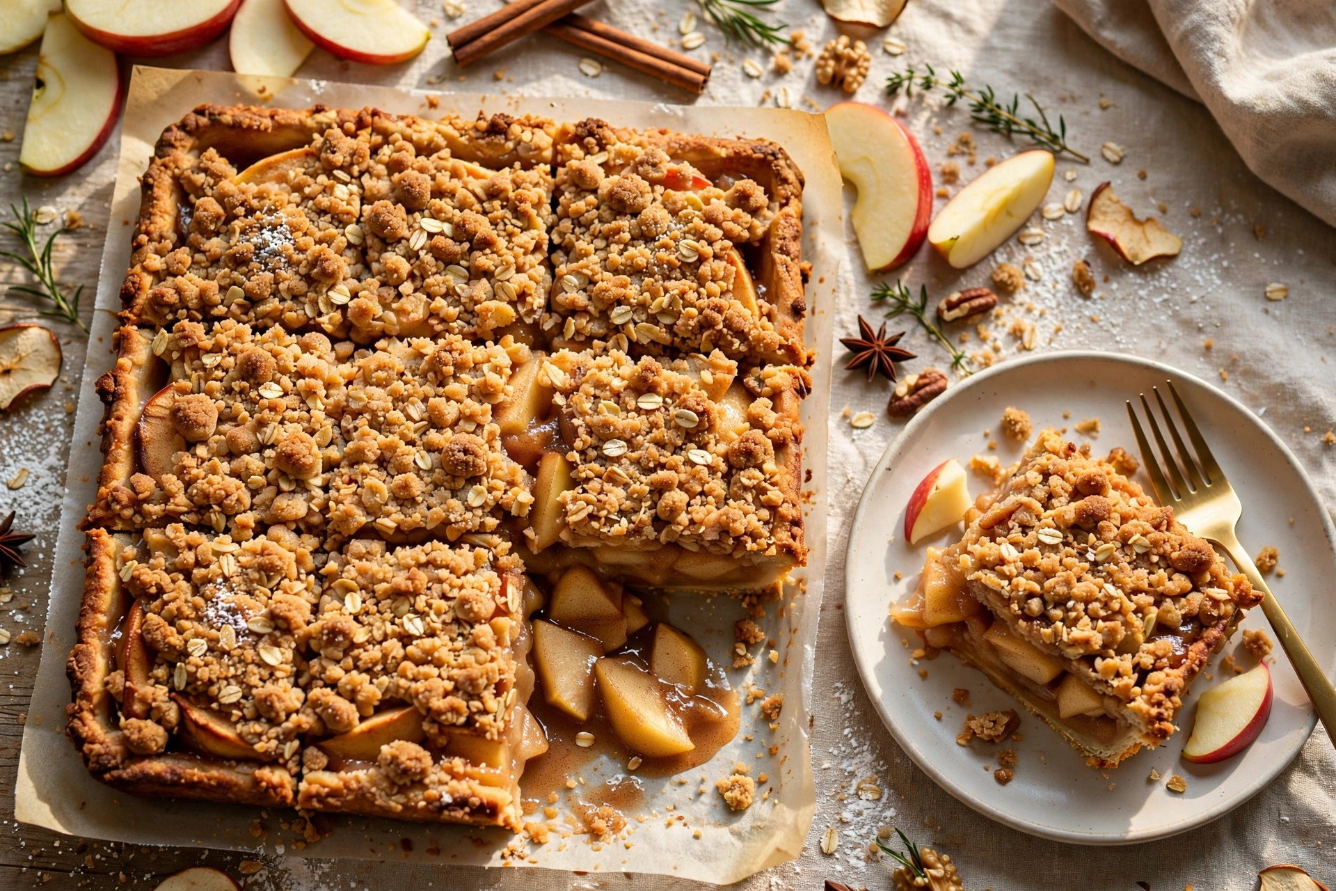 Apple Slab Pie with Crumble Topping
