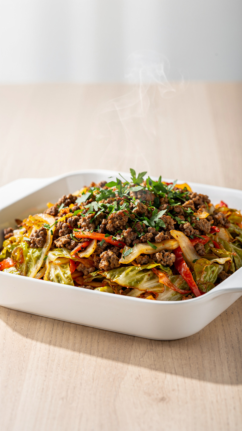 Cabbage and Ground Beef Skillet