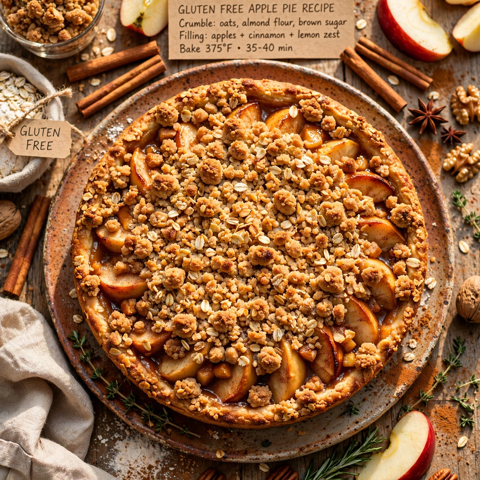Gluten Free Apple Pie with Crumble Topping
