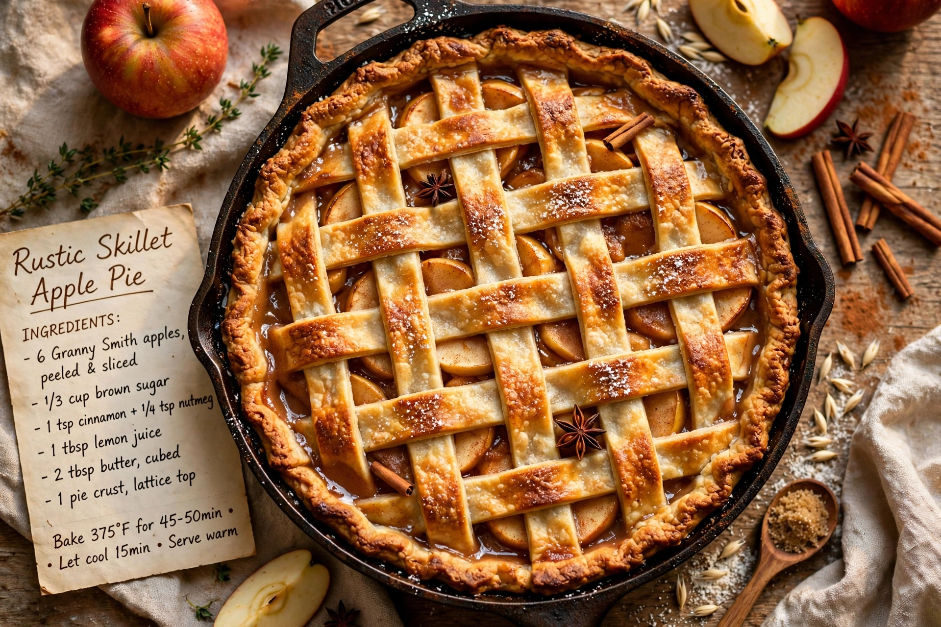 Rustic Skillet Apple Pie